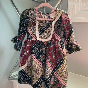 Toddler Boutique Fall Dress w/ Paisley and Lace